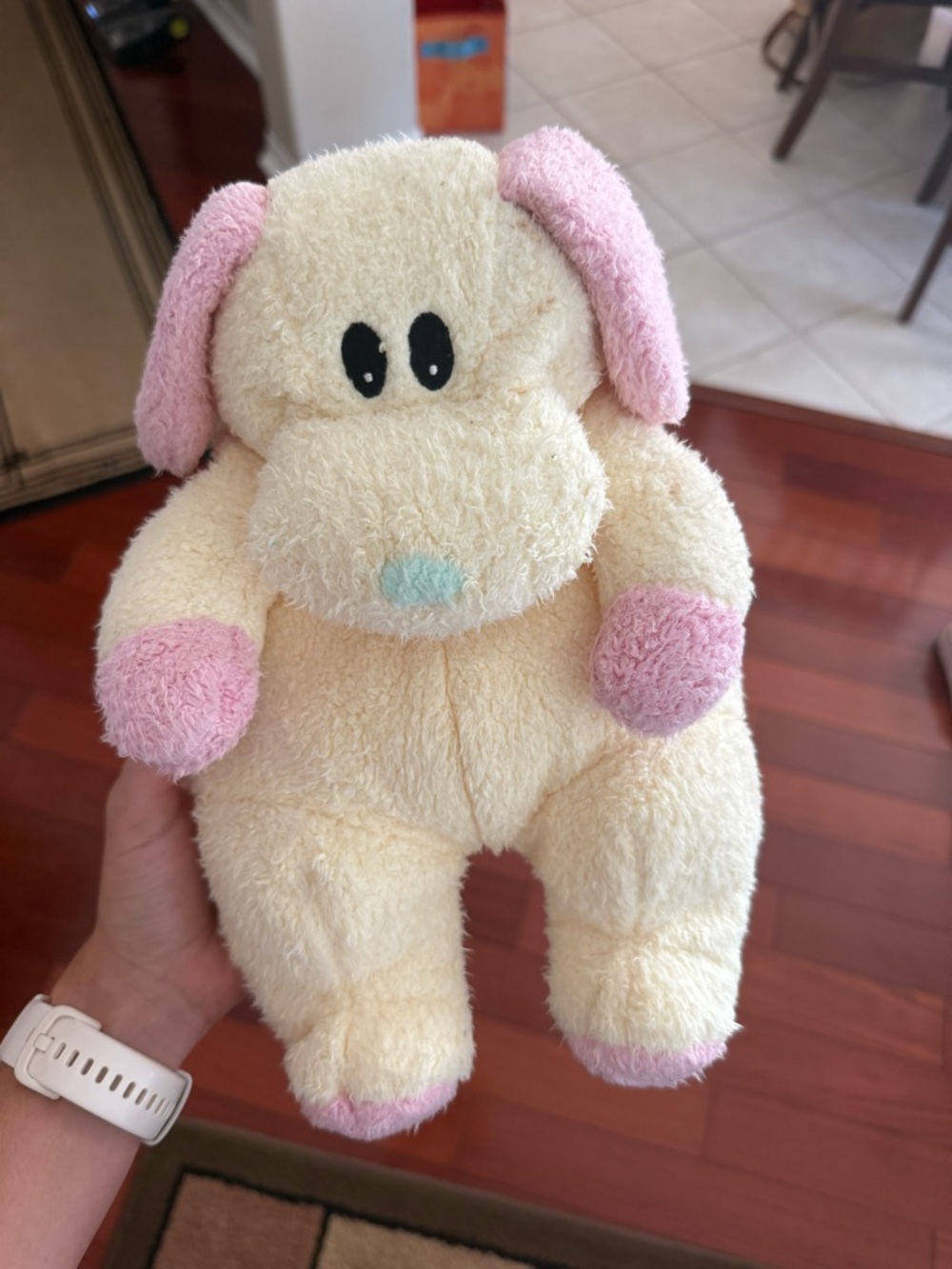 TY Plush Yellow and Pink Dog